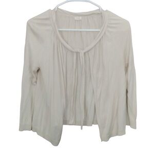 J CREW Women's Medium Ivory Cardigan Sweater Tie Closure